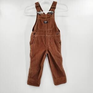 Vintage-Style Classic OshKosh B'Gosh Vestbak Brown Corduroy Overalls Y2K Size 5T